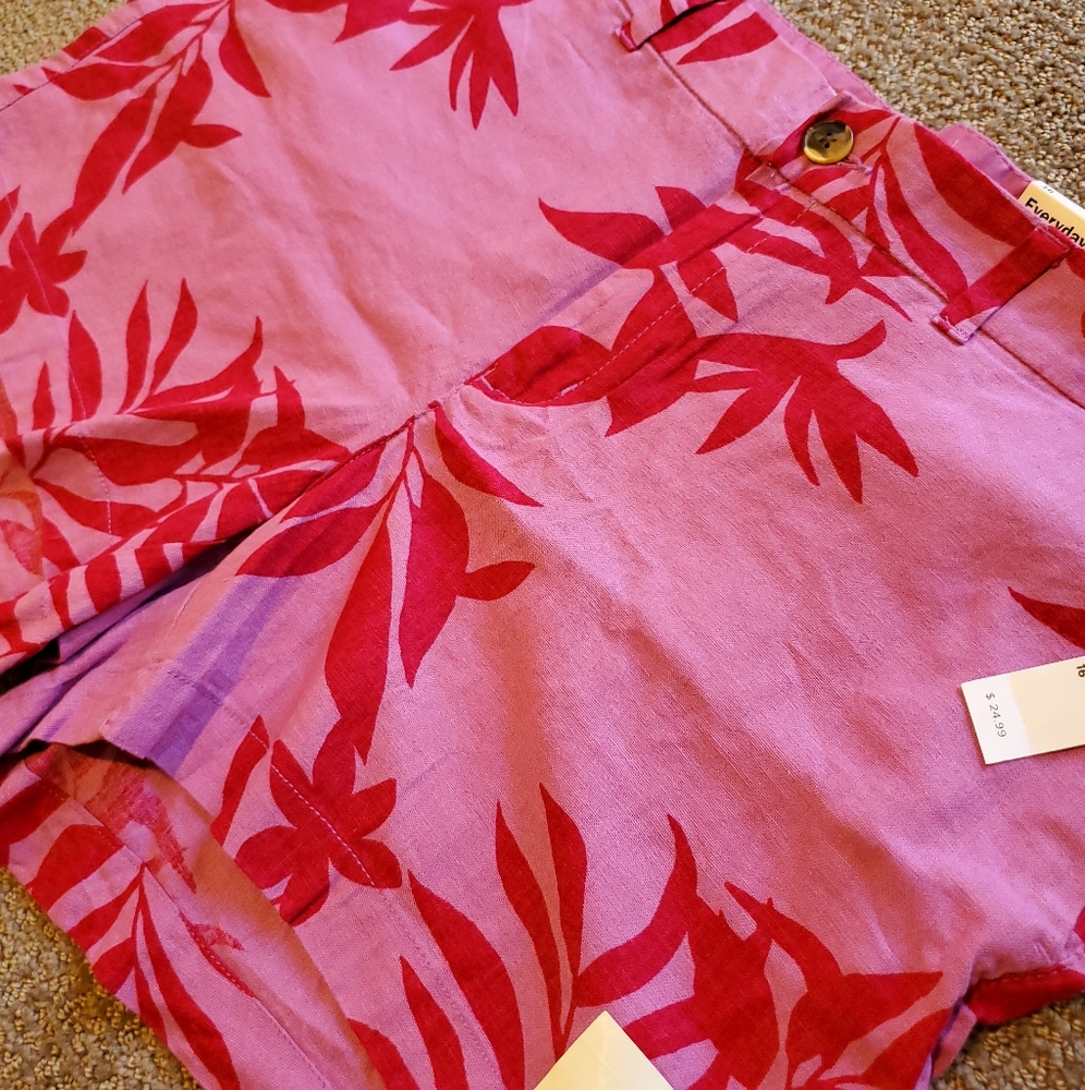 Pink Linen Shorts
